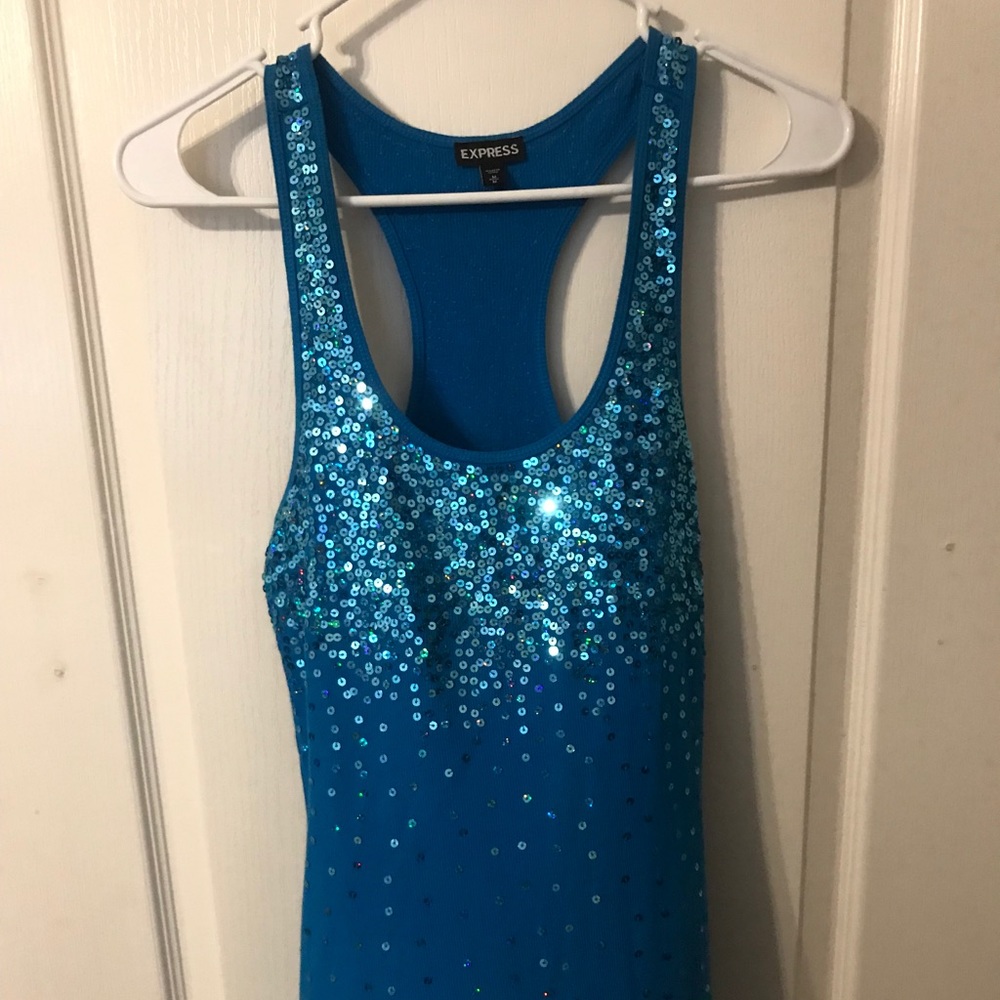 Express Blue Sequin Tank